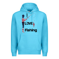 Ocean Blue I love fishing Premium Hoodie - Bettercallsaul