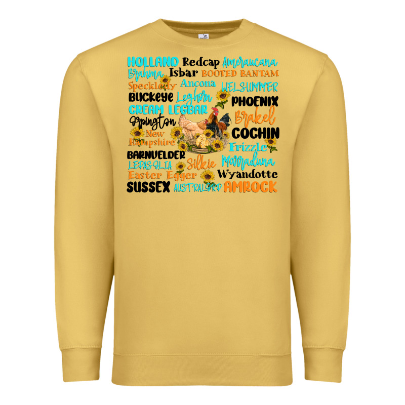 Chicken Typography Premium Sweatshirt by Artiststas | Teevron