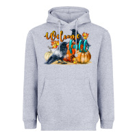 Heather Grey Welcome Fall With Crow Heavyweight Hoodie - LillyAllenDesigns