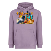 Lavender Welcome Fall With Crow Heavyweight Hoodie - LillyAllenDesigns