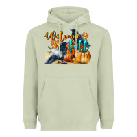 Matcha Welcome Fall With Crow Heavyweight Hoodie - LillyAllenDesigns