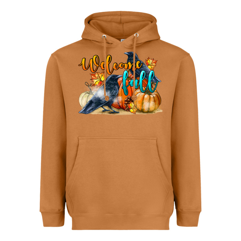 Welcome Fall With Crow Heavyweight Hoodie by LillyAllenDesigns | Teevron