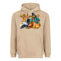 Mushroom Welcome Fall With Crow Heavyweight Hoodie - LillyAllenDesigns