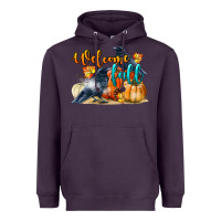 Plum Welcome Fall With Crow Heavyweight Hoodie - LillyAllenDesigns
