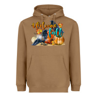Toasted Coconut Welcome Fall With Crow Heavyweight Hoodie - LillyAllenDesigns