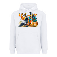 White Welcome Fall With Crow Heavyweight Hoodie - LillyAllenDesigns