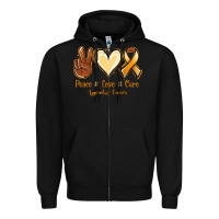 Black Peace love cure Appendix Cancer Zipper Hoodie - NancyCooperArtShop