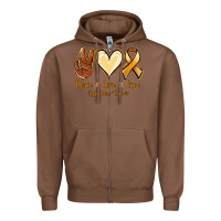 Chestnut Peace love cure Appendix Cancer Zipper Hoodie - NancyCooperArtShop