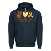 Navy Peace love cure Appendix Cancer Zipper Hoodie - NancyCooperArtShop