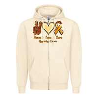 Sandshell Peace love cure Appendix Cancer Zipper Hoodie - NancyCooperArtShop