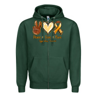 Sports Green Peace love cure Appendix Cancer Zipper Hoodie - NancyCooperArtShop