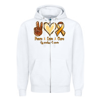 White Peace love cure Appendix Cancer Zipper Hoodie - NancyCooperArtShop