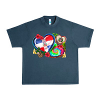Midnight Navy western leopard  dominican republic  hearts Urban Heavy Tee - AdoDesignShop