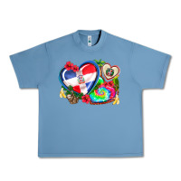 Pebble Blue western leopard  dominican republic  hearts Urban Heavy Tee - AdoDesignShop