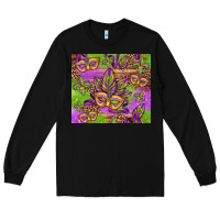 Black mardi gras carnival masks and fleur de lis Long Sleeve Tee - Jasminsmagicworld
