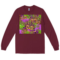 Burgundy mardi gras carnival masks and fleur de lis Long Sleeve Tee - Jasminsmagicworld