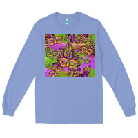 Colony Blue mardi gras carnival masks and fleur de lis Long Sleeve Tee - Jasminsmagicworld