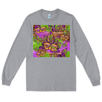 Heather Grey mardi gras carnival masks and fleur de lis Long Sleeve Tee - Jasminsmagicworld