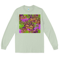 Matcha mardi gras carnival masks and fleur de lis Long Sleeve Tee - Jasminsmagicworld