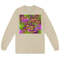 Mushroom mardi gras carnival masks and fleur de lis Long Sleeve Tee - Jasminsmagicworld