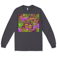 Smoke mardi gras carnival masks and fleur de lis Long Sleeve Tee - Jasminsmagicworld