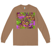 Toasted Coconut mardi gras carnival masks and fleur de lis Long Sleeve Tee - Jasminsmagicworld