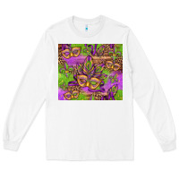 Mardi Gras Carnival Masks And Fleur De Lis Long Sleeve Tee | Teevron