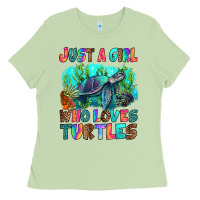 Matcha just a girl who loves turtles Ladies Tee - RanaPortraitStore