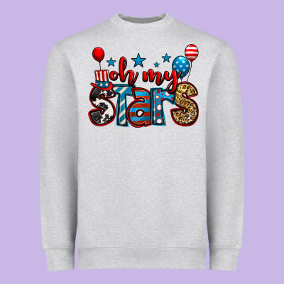 Oh My Stars 4th Of July Heavyweight Sweatshirt Designed By Jasminsmagicworld
