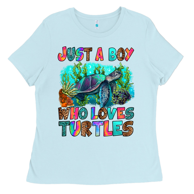 Just A Boy Who Loves Turtles Ladies Tee by RanaPortraitStore | Teevron