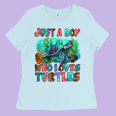 Ladies Tee just a boy who loves turtles