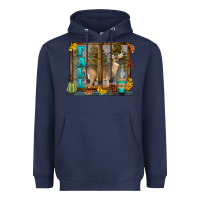 Navy White Tailed Buck Fall Heavyweight Hoodie - LillyAllenDesigns