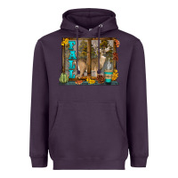 Plum White Tailed Buck Fall Heavyweight Hoodie - LillyAllenDesigns