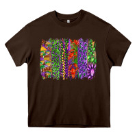 Chocolate Brown Mardi gras brush strokes king cake and craw fish Heavy Core Tee - RanaPortraitStore
