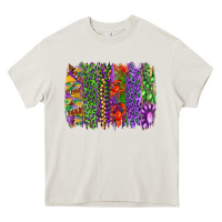 Cream Mardi gras brush strokes king cake and craw fish Heavy Core Tee - RanaPortraitStore