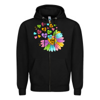 Black sunflower love hugs Zipper Hoodie - MaliasSmallBusiness