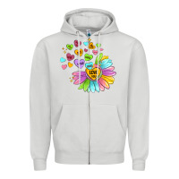 Dove Grey sunflower love hugs Zipper Hoodie - MaliasSmallBusiness