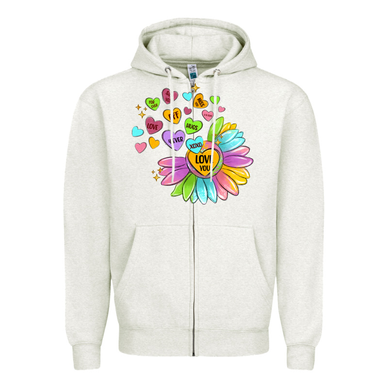 Sunflower Love Hugs Zipper Hoodie by MaliasSmallBusiness | Teevron