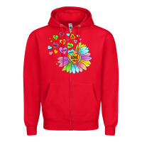 Red sunflower love hugs Zipper Hoodie - MaliasSmallBusiness