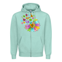 Seafoam sunflower love hugs Zipper Hoodie - MaliasSmallBusiness