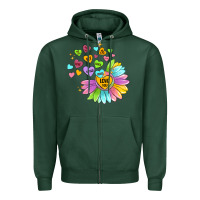 Sports Green sunflower love hugs Zipper Hoodie - MaliasSmallBusiness