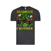 Vintage Black shamrocks crusher monster truck with shamrocks Vintage Tee - AdoDesignShop