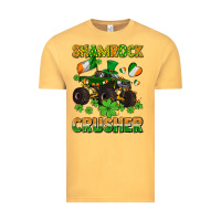Vintage Mustard shamrocks crusher monster truck with shamrocks Vintage Tee - AdoDesignShop