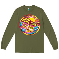 Army Green Here comes the sun Long Sleeve Tee - NancyCooperArtShop