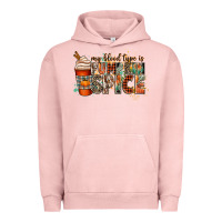 Pigment Salmon my blood type is pumpkin spice Urban Hoodie - CowGirlArtShop