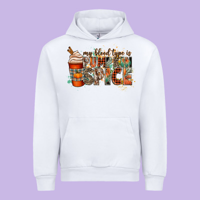 My Blood Type Is Pumpkin Spice Urban Hoodie Designed By Cowgirlartshop