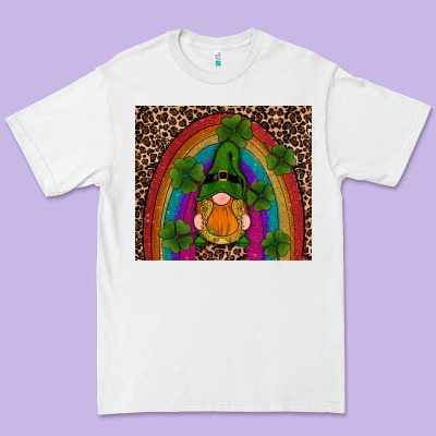 St Patricks Day Gnomes Shamrock Rainwow Premium Tee Designed By Ranaportraitstore