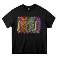 Black Mardi Gras Brushstrokes Heavy Core Tee - RanaPortraitStore