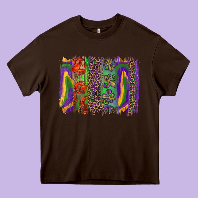 Heavy Core Tee Mardi Gras Brushstrokes