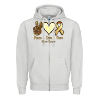 Dove Grey Peace love cure Bone Cancer Zipper Hoodie - NancyCooperArtShop